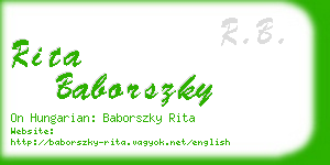 rita baborszky business card